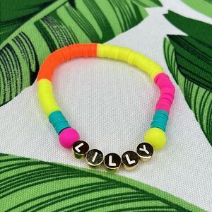 Lilly Pulitzer Colorful Clay Disc Beaded Stretch Bracelet
